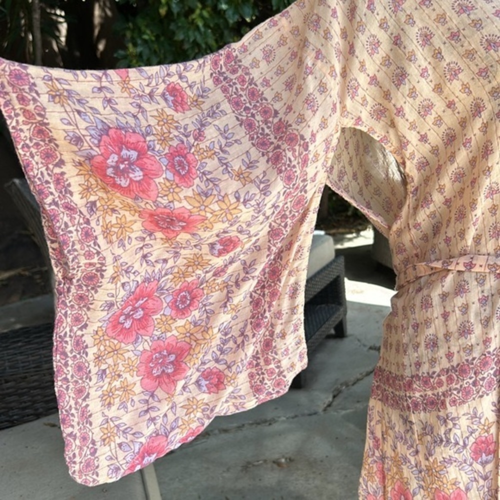 EUC Spell Vintage Desert Rose Short Kimono with tie one size - Picture 8 of 9